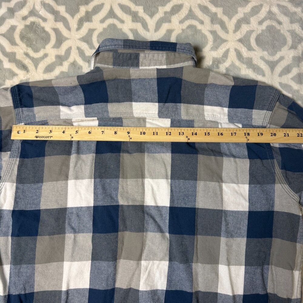 Red‎ Head Brand Co Men's XL Blue Grey Buffalo Plaid Flannel Shirt Cotton - Picture 6 of 10